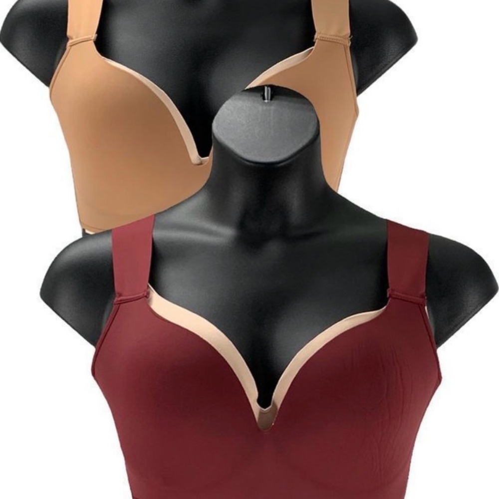 Rhonda Shear 2-pack Curvology Technology Plunge Bra Sienna/Tawny Port -